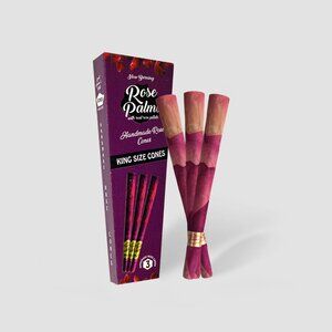 Box King Size Original Rose Pre Rolled Cones - 15 Packs - 3 King Size Cone